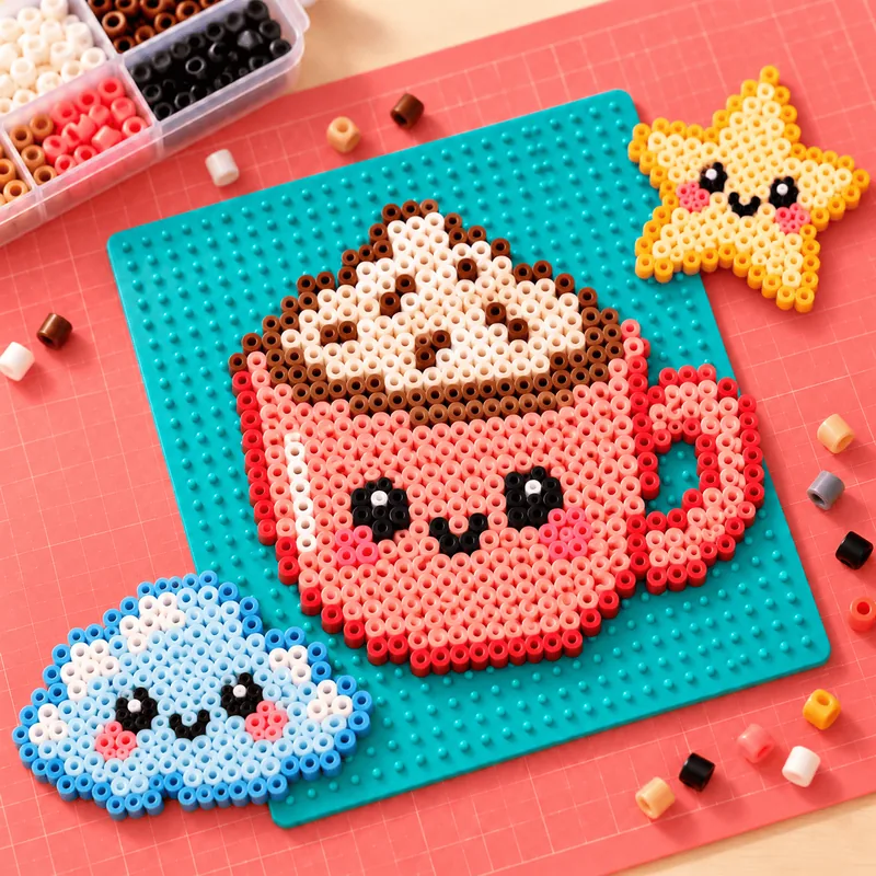 Peças de Hama Beads da coleção Objetos fofos e kawaii