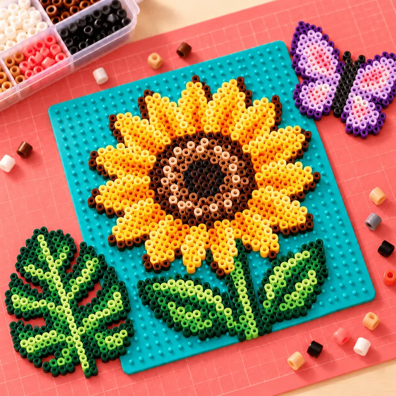 Peças de Hama Beads da coleção Flores e natureza