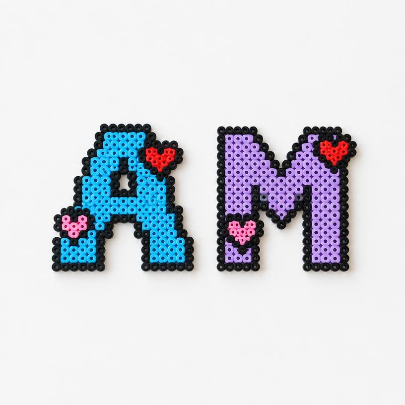 Exemplo ilustrativo de peças personalizadas em Hama Beads